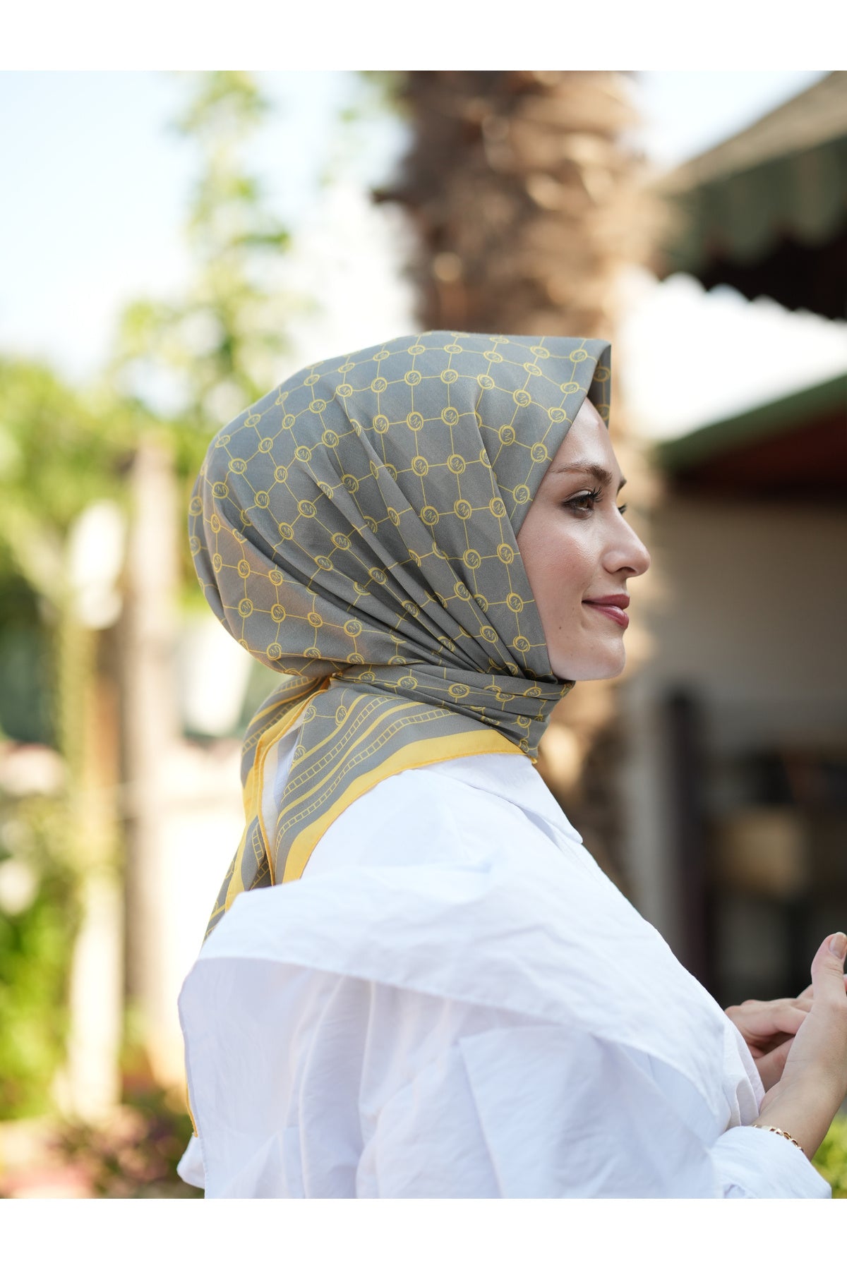 Monogram Pamuklu Soft Eşarp