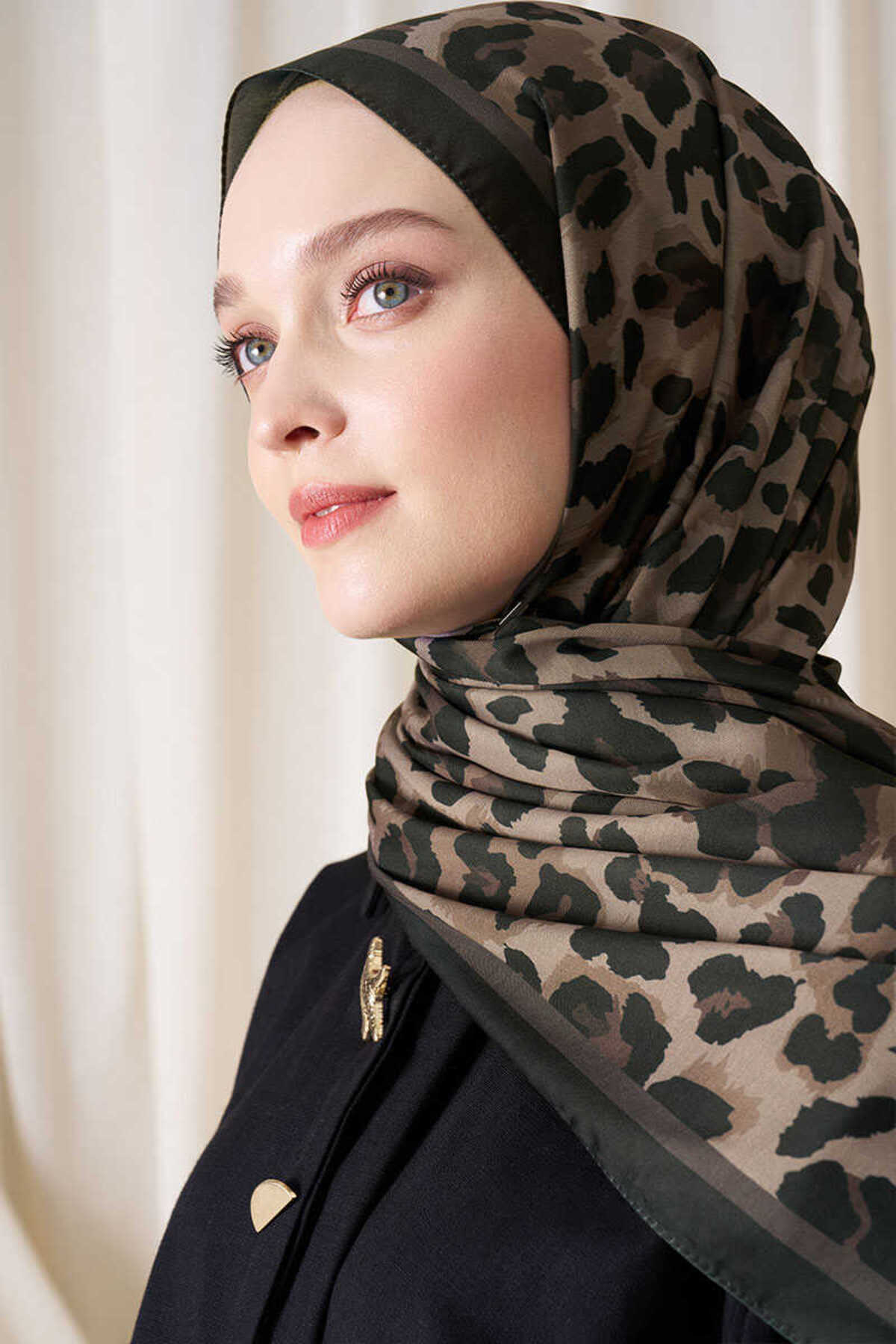 Historical Leopar Desen Şal - Acı Kahve