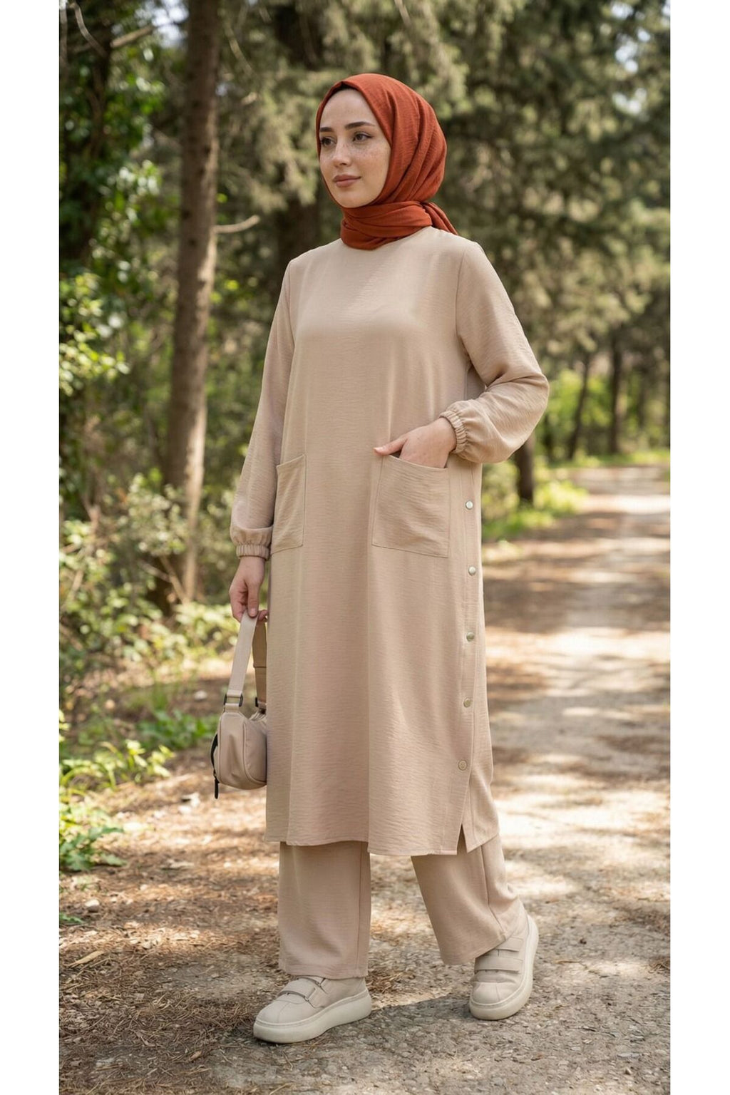 Çıtçıtlı Tunik Pantolon Takım