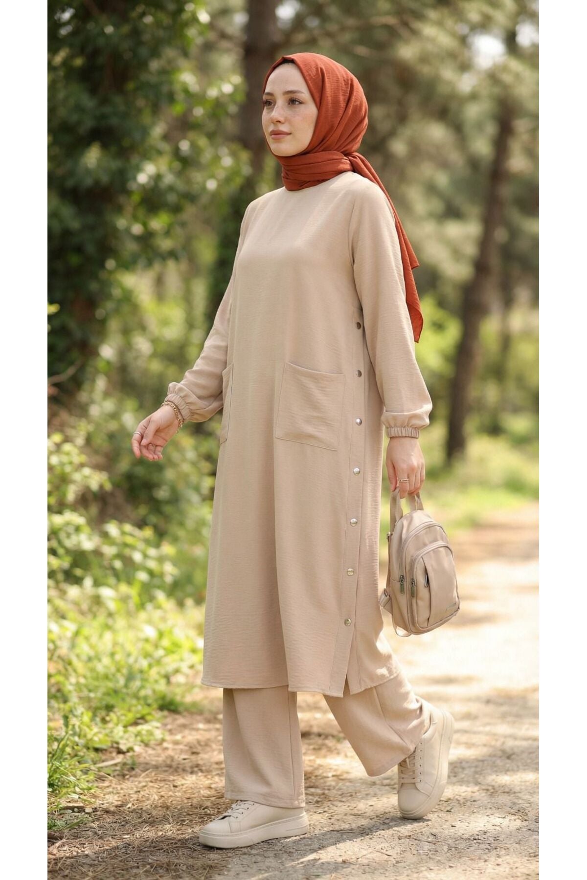 Çıtçıtlı Tunik Pantolon Takım