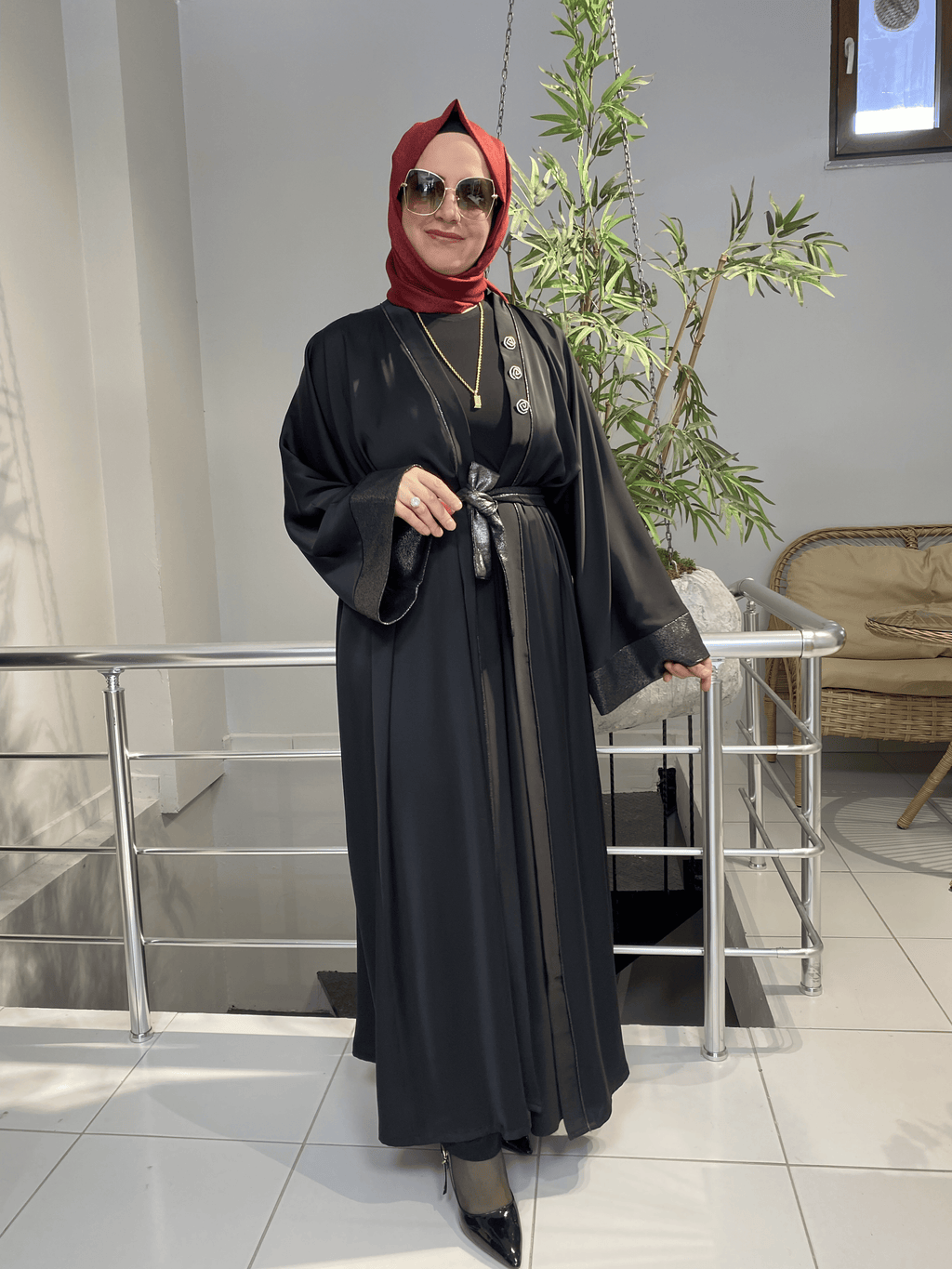 İpek Saten Pareolu İçlikli Takım