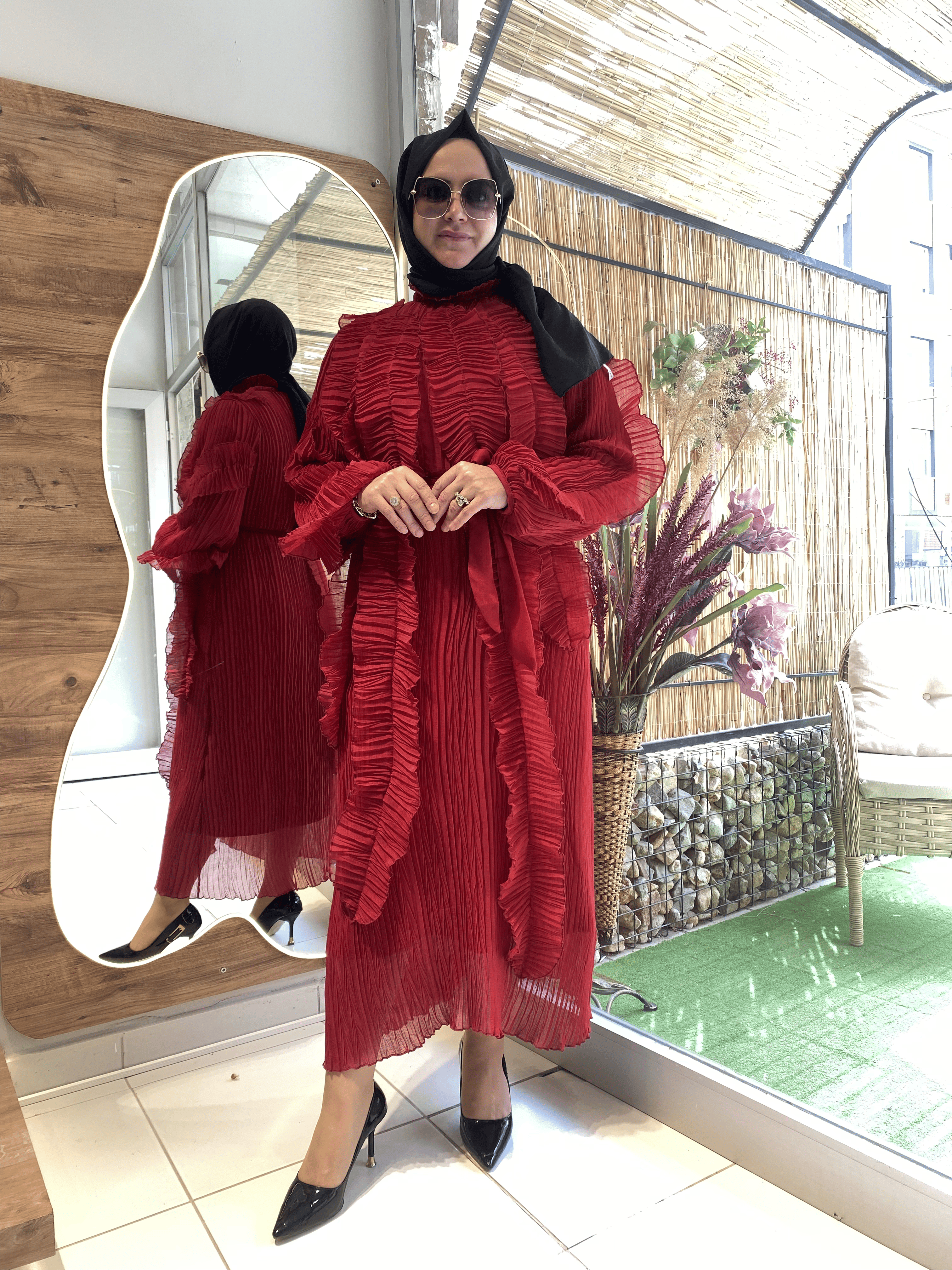 İthal Kırmızı Elbise