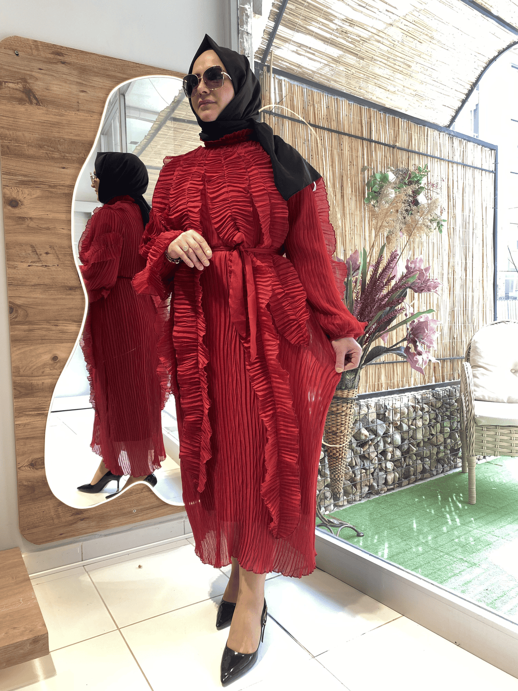İthal Kırmızı Elbise